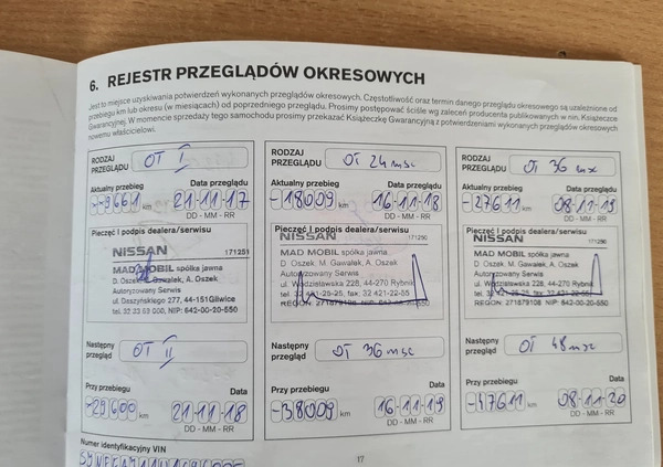 Nissan Qashqai cena 66900 przebieg: 57700, rok produkcji 2016 z Rybnik małe 121